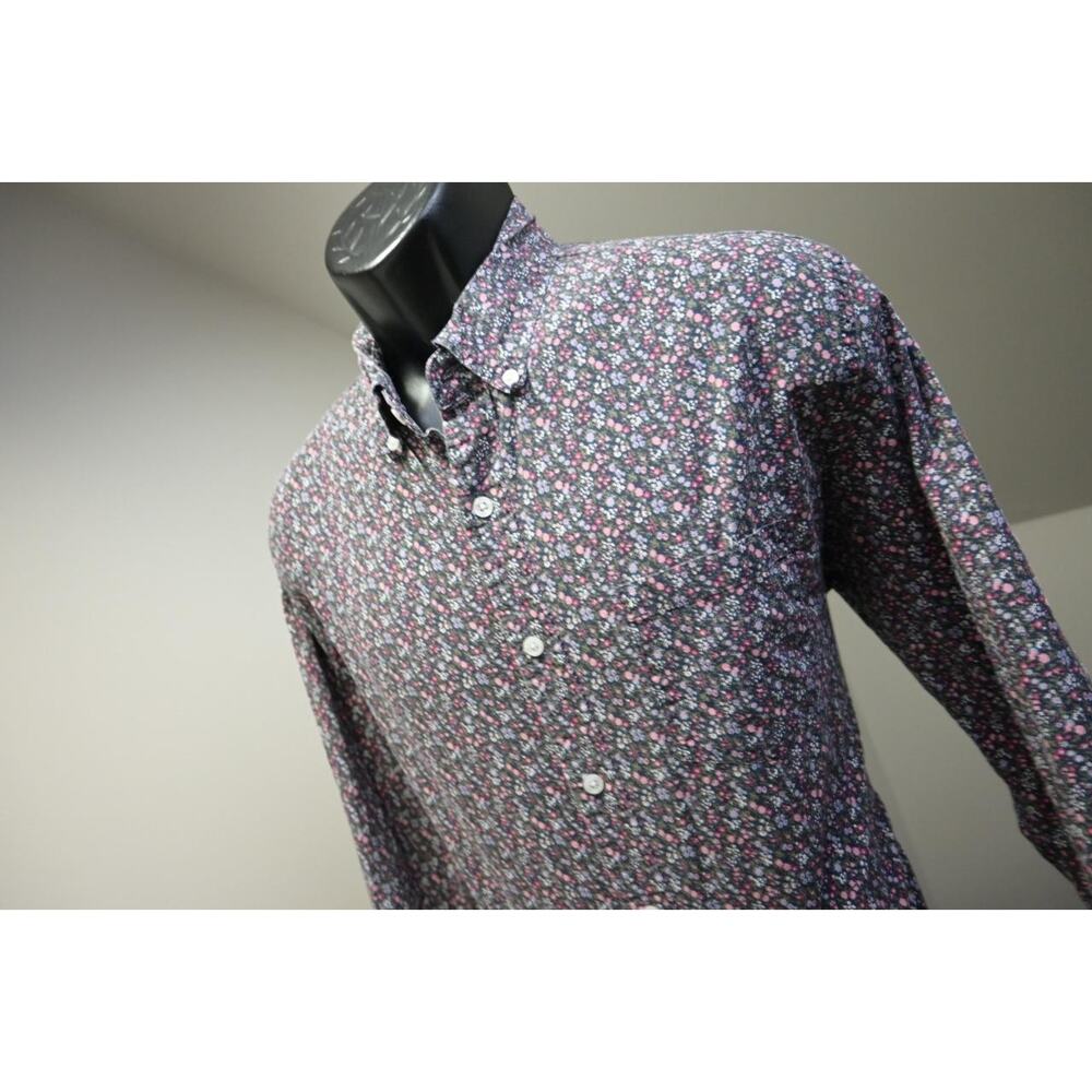 J Crew Mercantile Slim Flex Button Up Floral Dress Shirt Long Sleeve Mens Large
